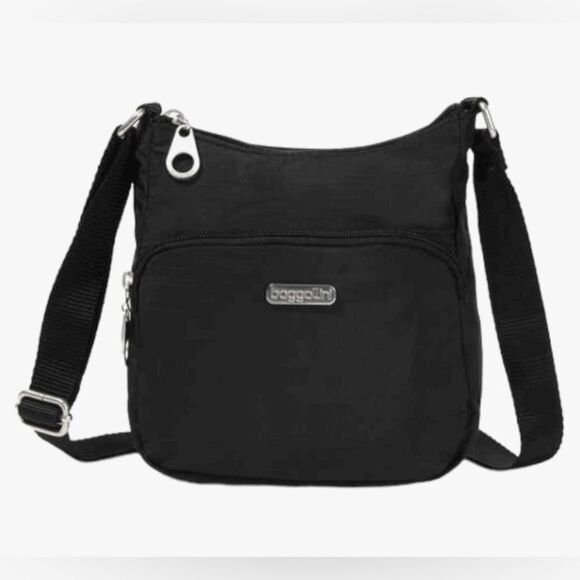 Baggallini NEW Joey Large Hobo Crossboy Black Purse Everyday Nylon - Picture 1 of 6